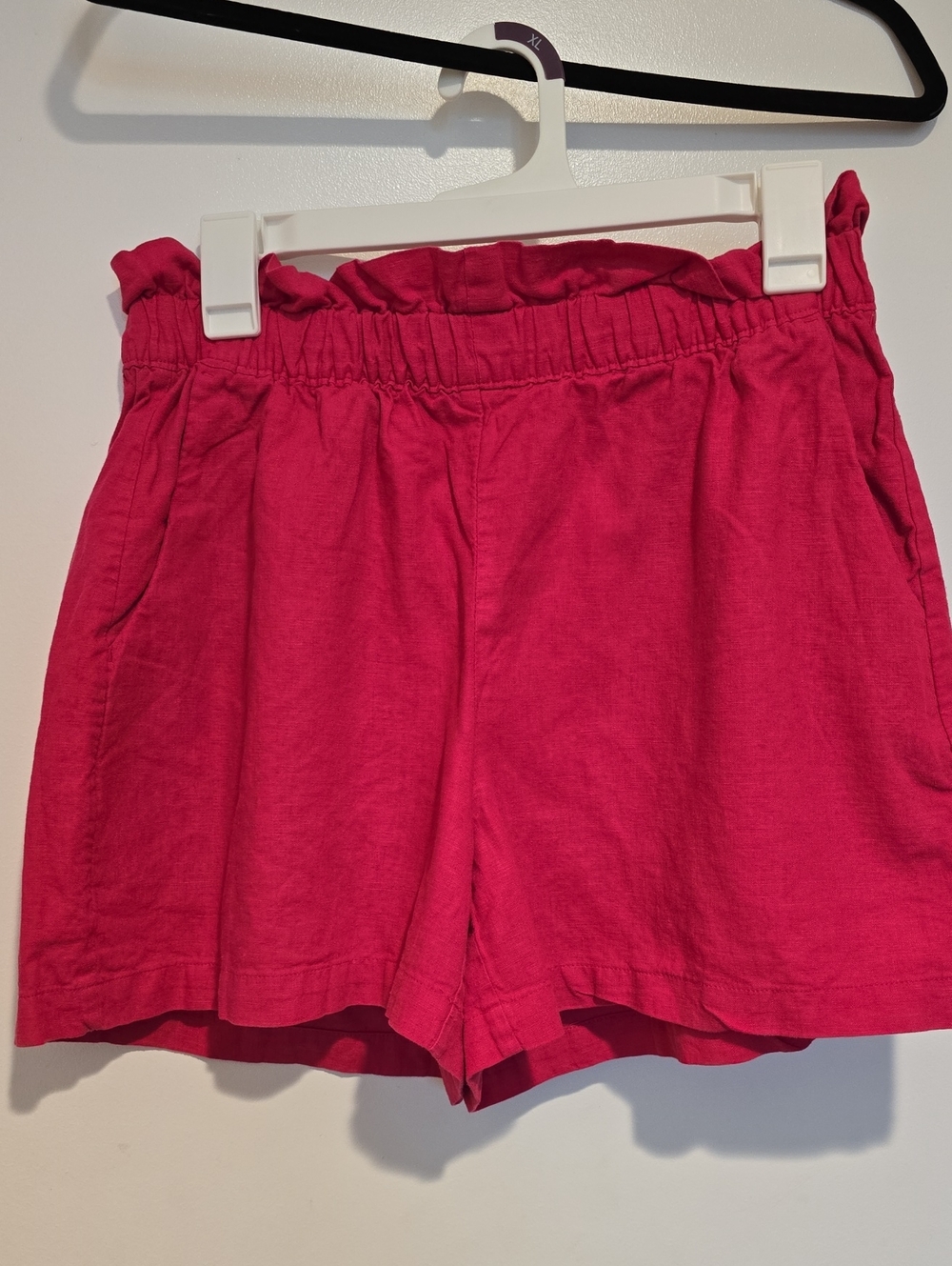 Express Bright Pink Paperbag Waist Shorts